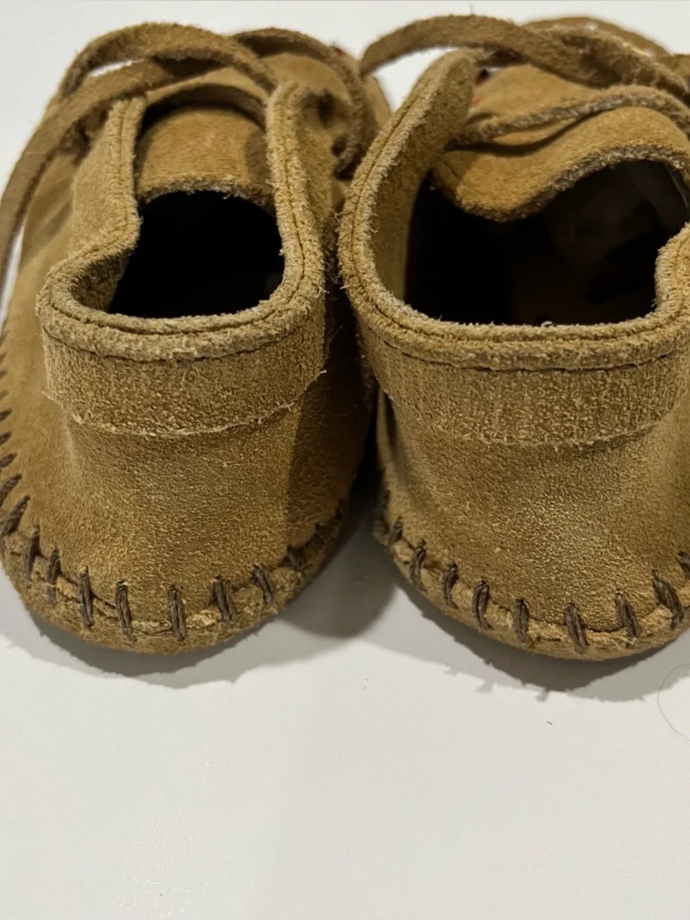 Vintage Minnetonka Leather Moccasins Small Kids Size 9 Shoes